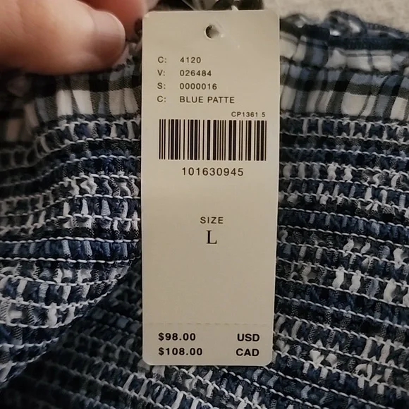 NWT Maeve Navy and White Plaid Mini Skirt - Picture 7 of 7